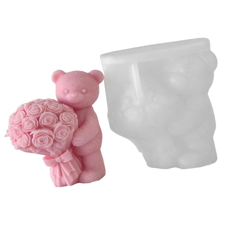 652F Bear Mold for Candle Making,Silicone Mold Bear Epoxy Resin Casting Molds for Diys Crafts Soap