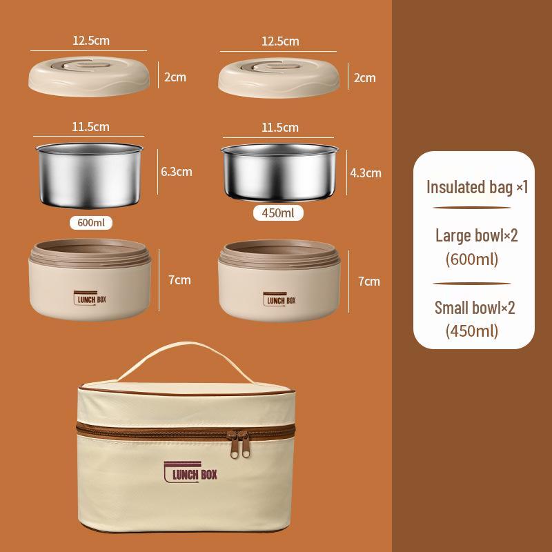 Cutie de prânz portabilă cu capacitate mare, multistrat, din oțel inoxidabil 316, izolată, pentru microunde