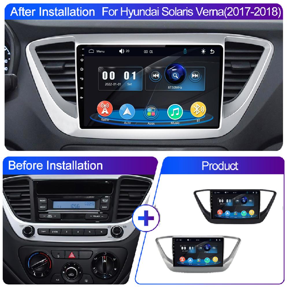 Car Radio Multimedia MP5 Player Head Unit Stereo BT For Hyundai Solaris 2017-2020