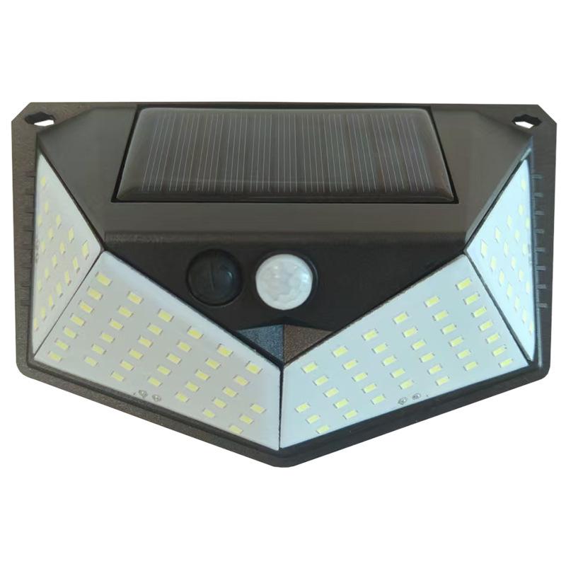 3-Mode Solar LED Wall Light: 110 LEDs, Outdoor Motion Sensor, Waterproof for Courtyard & Corridor.