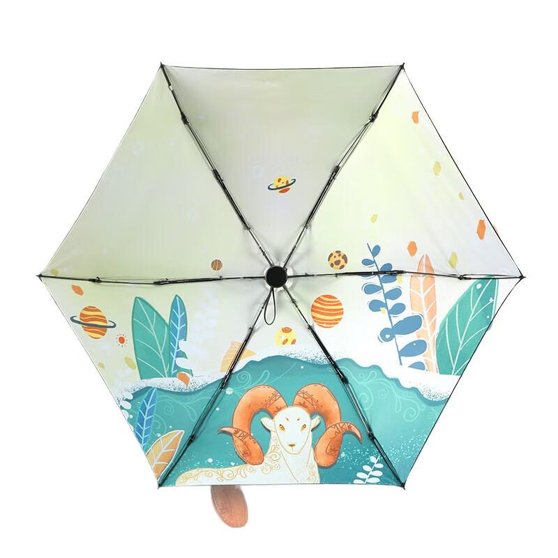 Red Leaf Ultra-light Mini Five-fold Sun/Rain Umbrella