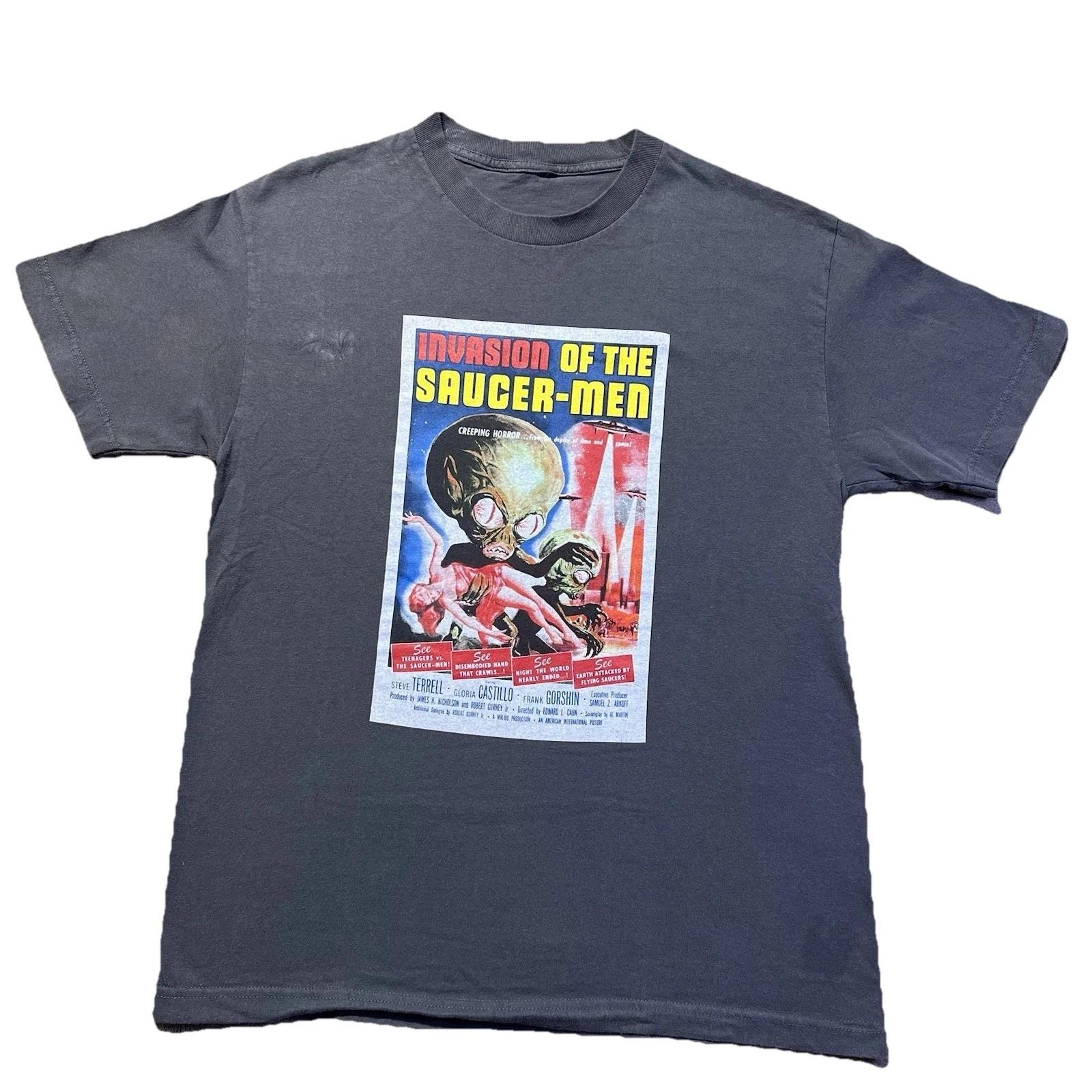 Invasion of the Saucer Men Shirt L Movie Poster Graphic Sci-Fi Horror Tee 3XL