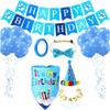Pet Birthday Party Decoration Kit Dog Bandana Hat Banner Flag Number Set Includes Balloons Bow Tie Tape Suitable for Pet Celebrations