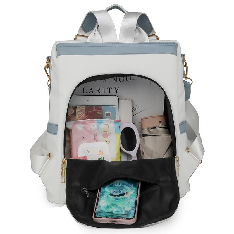 New Anti Theft School Bag Women's Backpack High-capacity Shoulder Bag Female Version Fashion Nylon Soft Leather Tide Bags
