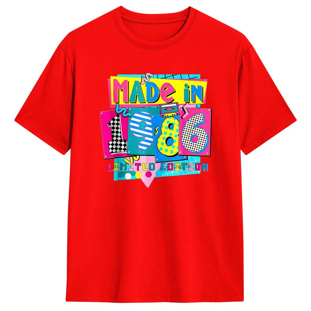 Made in 1986 Limited Edition 40th Birthday Party T Shirts Cotton Top Tees Streetwear Short Sleeve T Shirt O Neck Hip Hop Tshirt