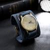 Men'S Watches Punk Retro Decorative Wide Strap Watch Male Reloj Clock Leather Bracelet Quartz Military Man Wristwatch