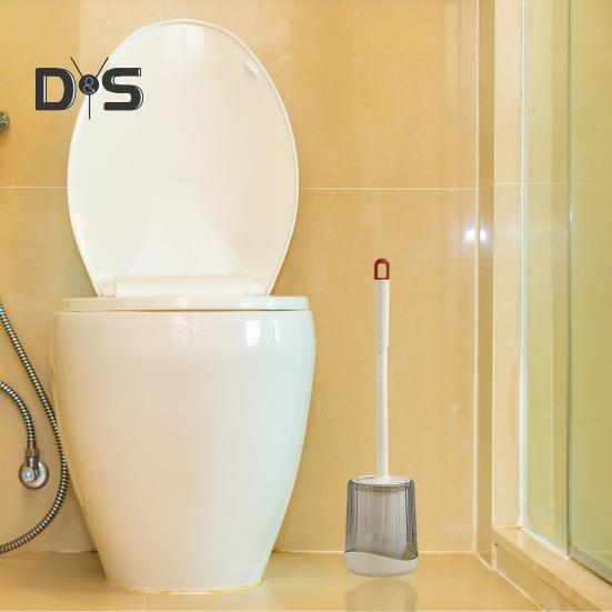 Toilettenbürste mit Halter, Toilettenbürsten aus Kunststoff, Badezimmer-Toilettenbürsten, feiner Bürstenkopf, verlängerter Griff, wandmontierbare Toilettenschüsselbürste