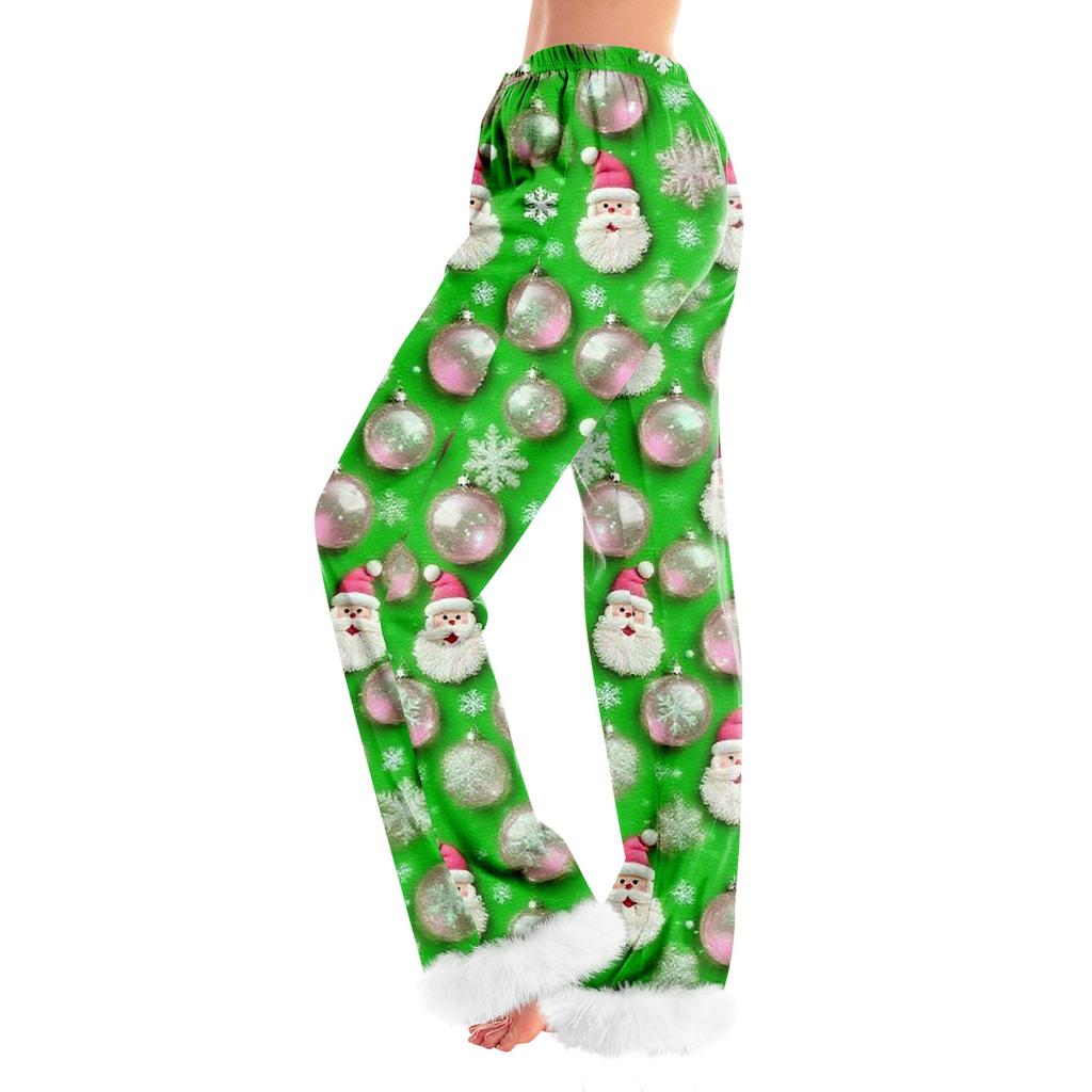 Women's Fashionable Casual Pants, Christmas  Print Pants