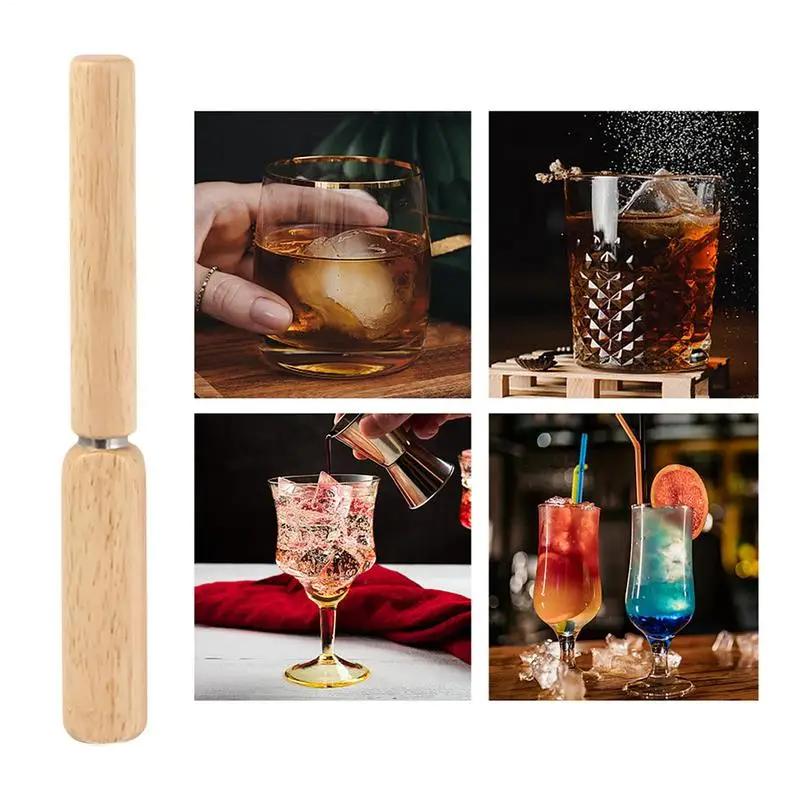 1pcs Ice Chisel Solid Wood Stainless Steel Hand Ice Maker Home Bar Bar Cocktail Drink Tool Chisel Hockey Breaker Wine Set