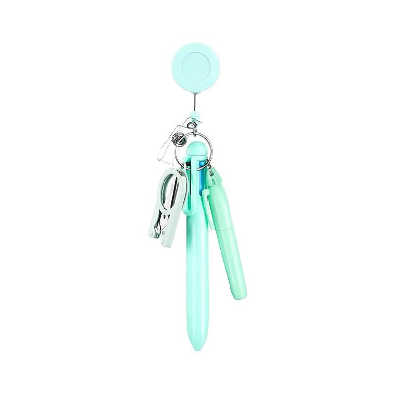 5In1 Nurse Pen Set Retractable Id Badge Clip Reels Holder Name Holder Ballpoint Pen Folding Scissors For Nursing Doctor