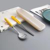 Set di posate ecologiche in paglia di grano: Cucchiaio, Forchetta e Bacchette in Giunto di Bambù - Ideali per Viaggio, Casa, Hotel o come Regalo.