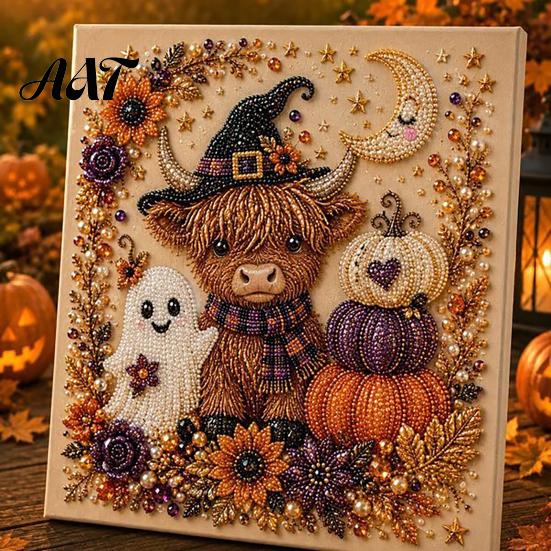 Reusable Halloween Craft Supplies Ghost Faux Pearl Art DIY Kit, Spooky 3D Bead Festive Kit Painting Crafts, Gothic Wall for Adults Beginners Realistic