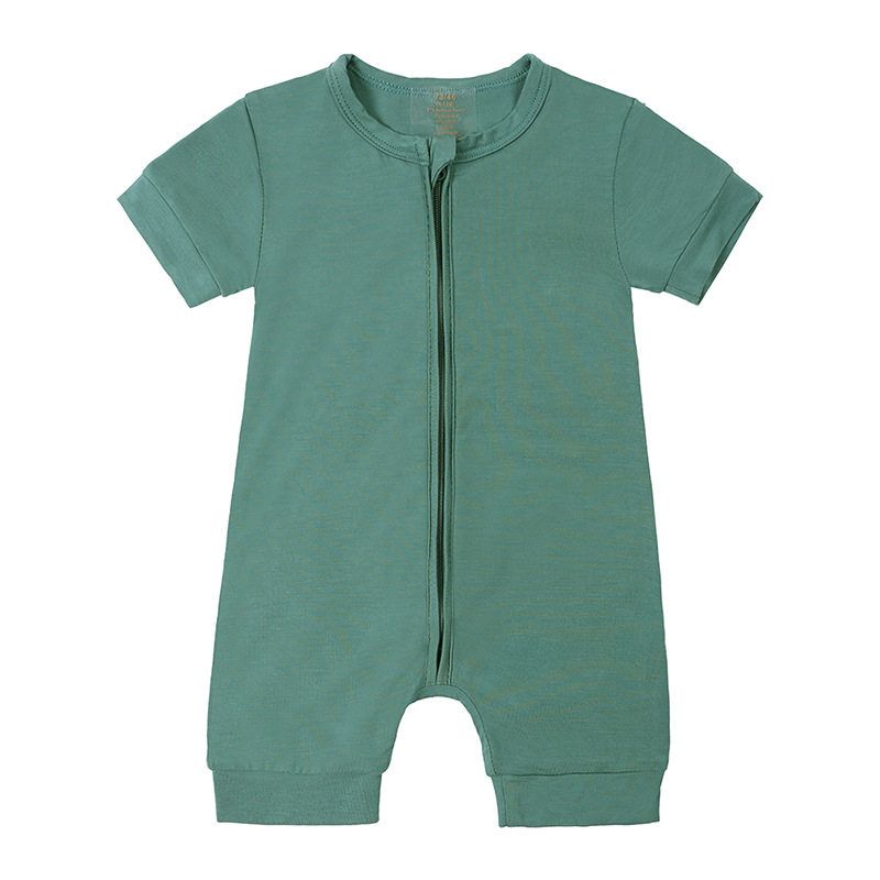 Baby Solid Color Jumpsuit Dark green 0-3