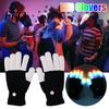 Bequeme LED-Handschuhe 1 Paar Leuchtende Finger mit 7 Farbshow Dynamischer Modus Atmungsaktiv Blinkend Rave Party für Erwachsene Jugendliche Mehrfarbig