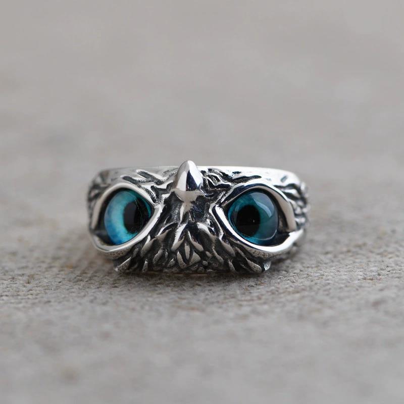 Owl Ring Women's Retro Fashionable Adjustable Hip Hop Metal Index Finger Ring