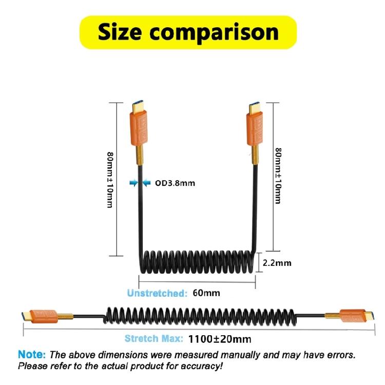 Spring Design USB4 Type C Cable Data Cord Wire 240W Power Delivery 40Gbps Speed 8K Video for USB C Devices Black