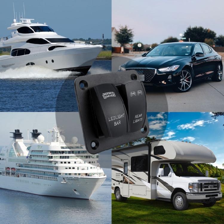 Multifunctional 12V 24V Car 2 Gang/3 Gang Rockers Switch Panel with LED Indicators for Enhances Vehicle Lighting Control