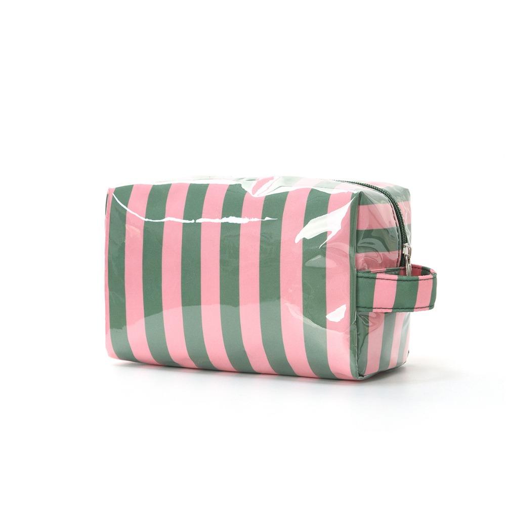 High Quality PVC Material PVC Makeup Bag Waterproof Polka Dots Striped Makeup Bag Striped Pattern Leopard Print Organizer Travel