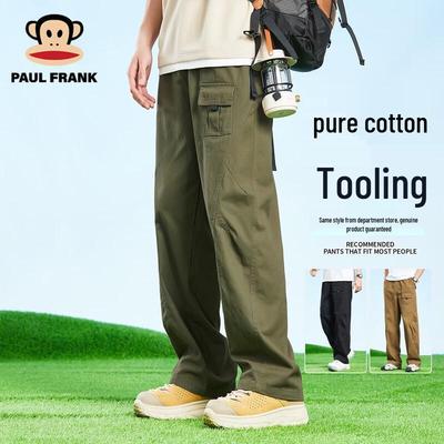 Men's 100% Cotton Loose Straight Outdoor Casual Pants