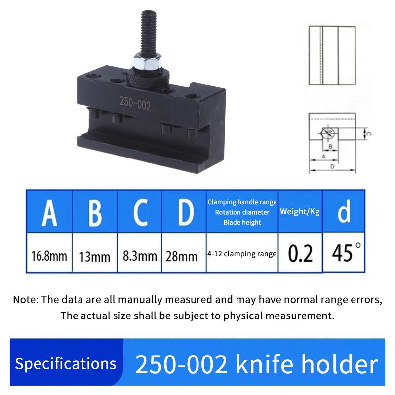 New 250‑001 250‑002 Quick Changing Tool Post CNC Turning High Carbon Steel Lathe Tool Holder