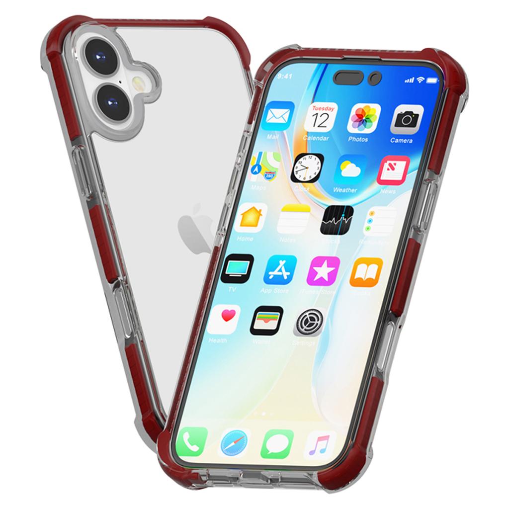 Für iPhone 17 Hülle Vier Ecken Anti-Drop Transparentes TPU + TPE + PC Handyhülle