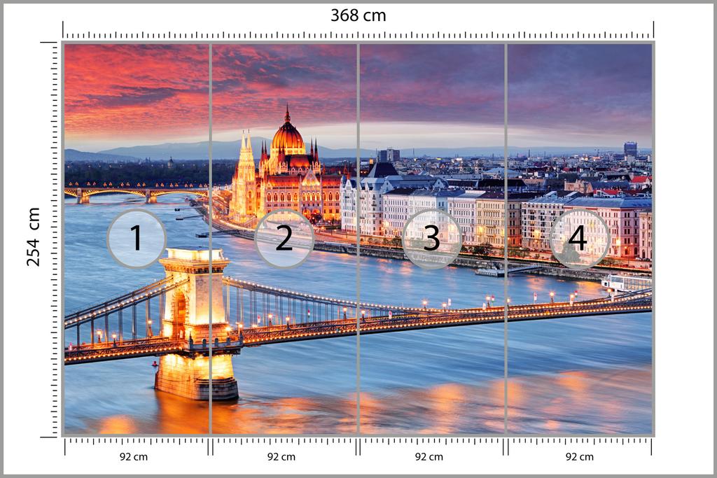 Photomural Bridge At Night  Smooth Vinyl 368x254