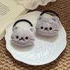 2Pcs Kawaii Cartoon Gray Cat Plush Hairband Soft Stuffed Animal Hair Scrunchie Daily Hair Accessories Hairclips For Women Gift
