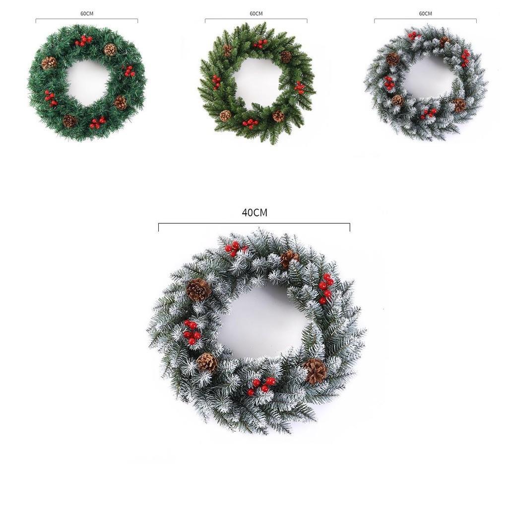 Plush Pvc 11.8-23.6in Christmas Wreath Home Decoration Xmas Gift