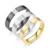 Anello di Coppia in Acciaio al Titanio Zirconia - Gioielli di Moda Europei e Americani