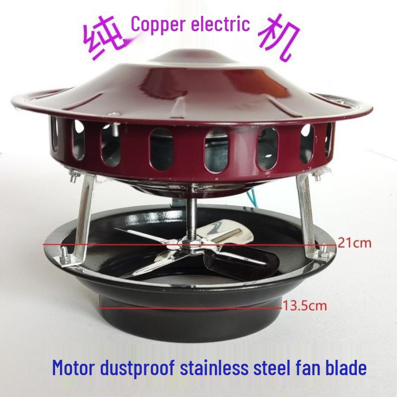 Pure Copper Motor Smoke Extractor: Anti-Backdraft Combustion Booster for Civil Chimneys, Rural Fire Pits, and Boilers