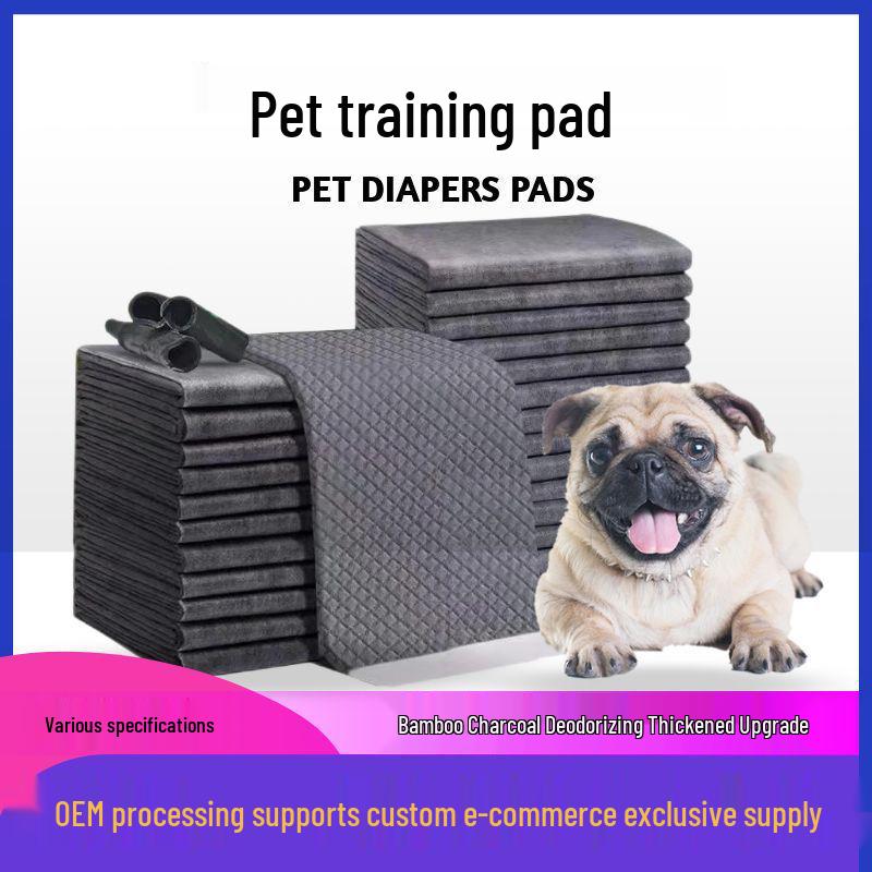 Bamboo Charcoal Dog Urine Pad: Deodorizing, Absorbent, Thickened, Disposable Pet Cleaning Mat. S 33*45cm 100 pcs (Bamboo Charcoal)