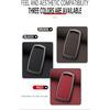 Leather Metal Shell Car Key Fob Cover Case Compatible With Genesis G70 2020