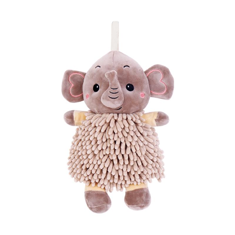Cartoon Elephant Chenille Plush Toy & Absorbent Hand Towel