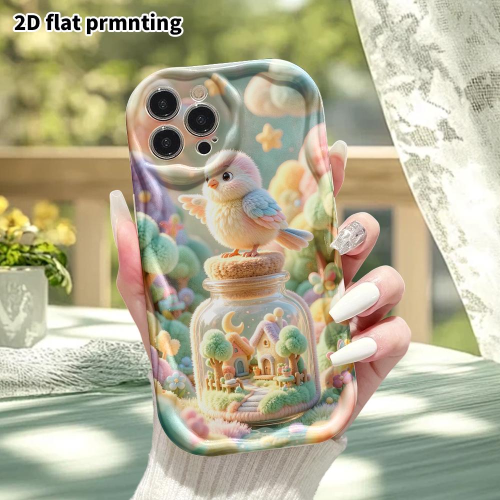 Phone Case: 2D flat design suitable for iPhone 18 17 16 15 14 13 Pro protective case, fairy tale town, Christmas and Halloween, perfect holiday gift