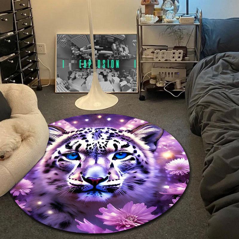 Vintage Round Cat Multicolor Rug Pad, Non-Slip Floor Mat for Kitchen