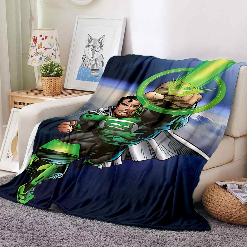 1pc Green Lantern Ring Flannel Throw Blanket Soft, Warm & Cozy for Couch, Bed, Office, and Travel Versatile All Season Gift, Christmas present