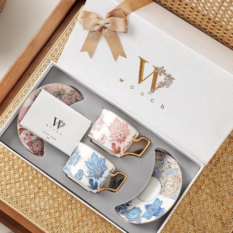 WOOCH Exquisite Ceramic Lover s Cup & Saucer Gift Set