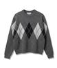 UNDEROFF Argyle Crop Knit Grey