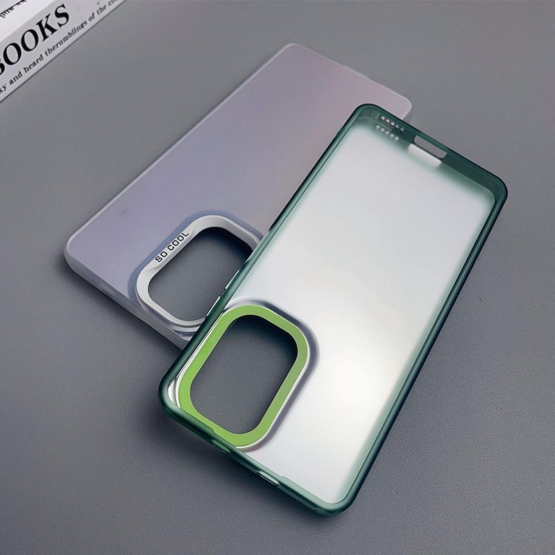 Matte Gradient Phone Case with Color-Block Lens Frame for Infinix HOT 60 5G 60i Pro Pro+ 50 4G 50i 40 40i 30i NFC 30 Play 20s 20 PLAY 12i 12