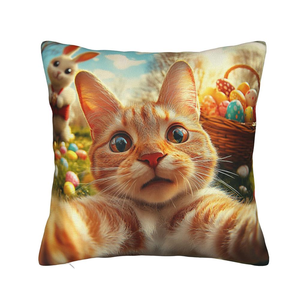 Easter Bunny Bigfoot Ufo Funny Selfie Pillow Cover Funny Pillow Case For Sofa Bedroom Home Decor Graphic Pillowcases Present