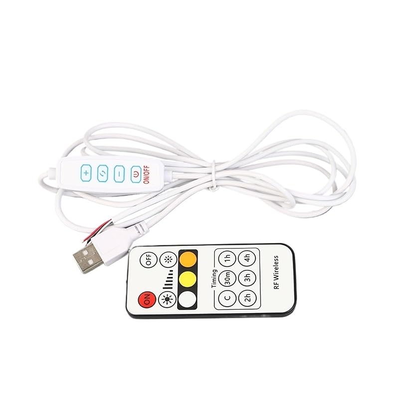 DC 5V LED Dimmer 2m U Cable with Switch Dimmable Remote Control 3-Pin Extension Cable(A Type)