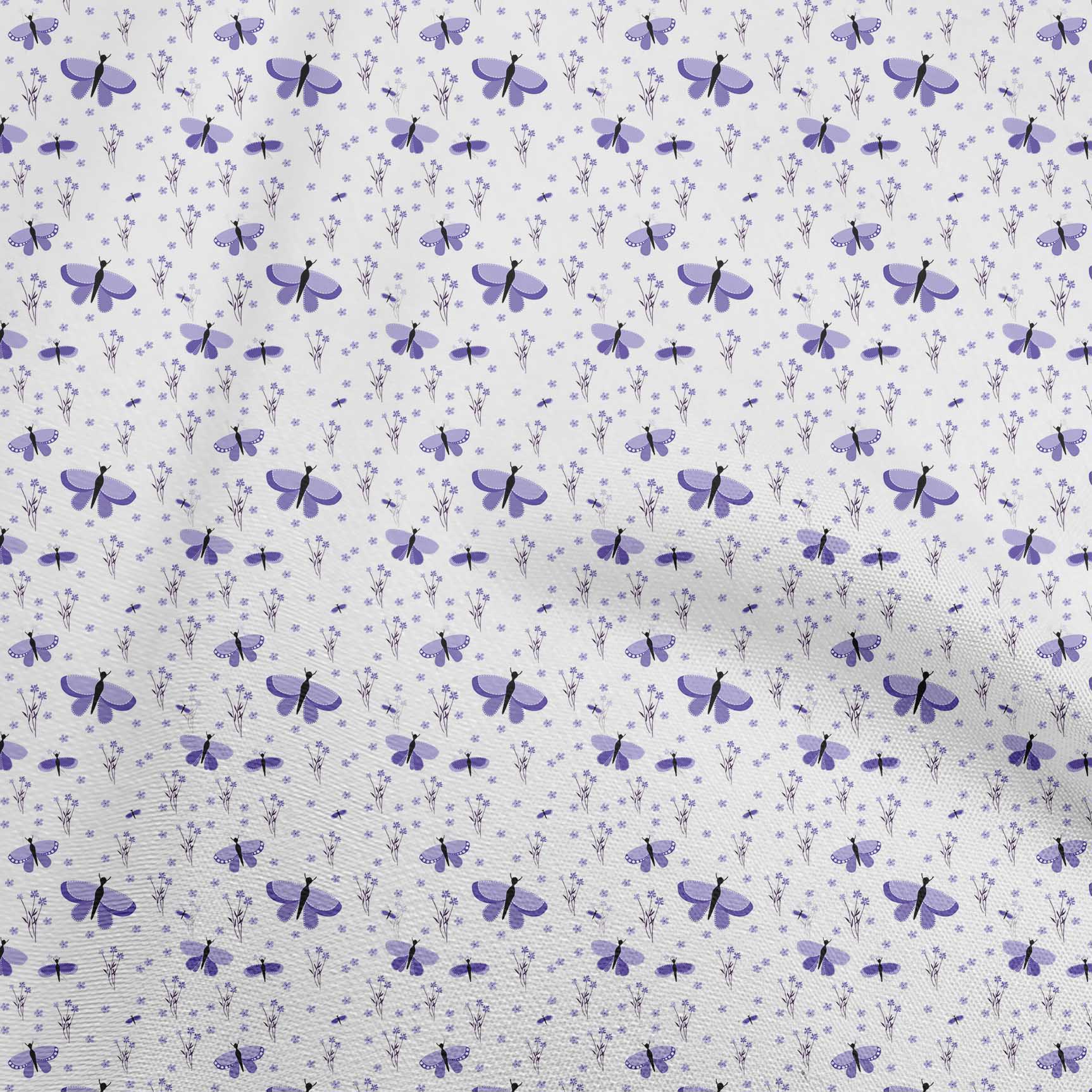 

OneOone Cotton Flex Medium Blue Fabric Floral із тканиною для пошиття тканини для рукоділля з принтом у дворі 40 дюймів 42 Inch Wide - Viscose Chiffon Фіолетовий