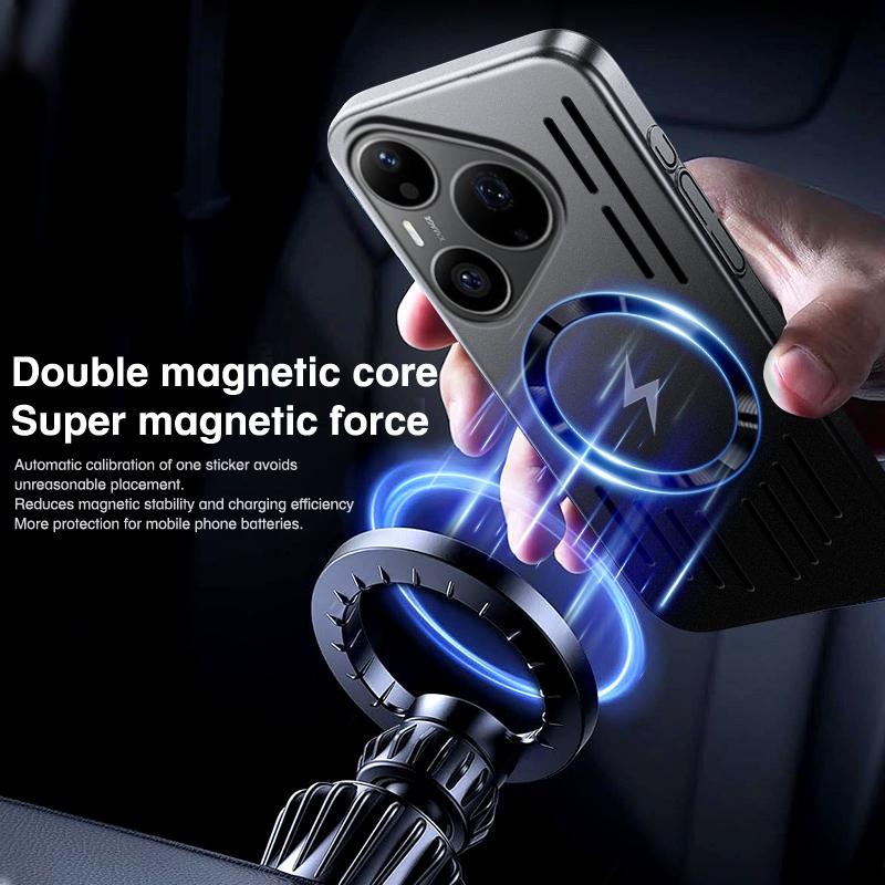 For Huawei Pura 90 Pro Max Ultra-thin Heat Dissipation Magnetic Case For Huawei Pura 90ProMax Magsafe Metallic Paint Hard Cover
