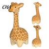 Minimalist Giraffe Room Decor Wooden Figurine, Cute Cartoon Ornament, Animal Figurines for Shelf Statue, Hand-Painted Desk Kids Nursery