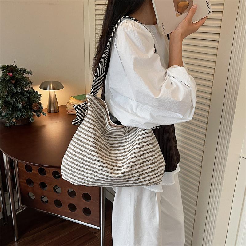 Sac Tote rayé grande capacité Sac à bandoulière pour femme Sac sous le bras