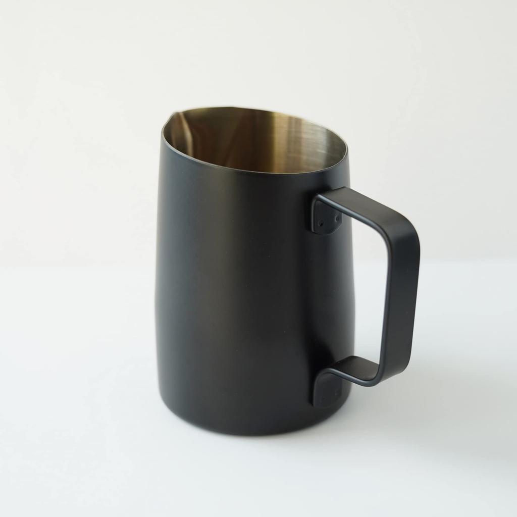 FUN COFFEE Milk Pitcher, Latte Art Milk Frothing PitcherJug, Espresso Coffee, 15 oz (450ml), Black (co-0008)