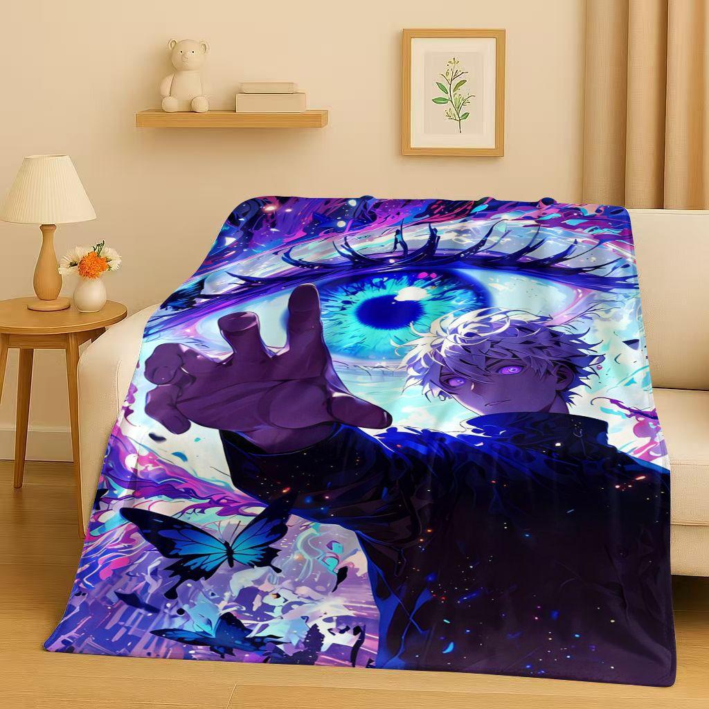 Anime Jujutsu Kaisen Cartoon Itadori Yuj Flanelldecke, Ultraweiche Warme Plüschdecke für Zuhause Schlafzimmer Bett Sofa Abdeckung Kindergeschenk