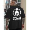 European Size Spartan Warrior Summer Outdoor Sports and Casual Large-size Short-sleeved T-shirts, Men's Trendy Fashion Prints, Loose Base Shirts