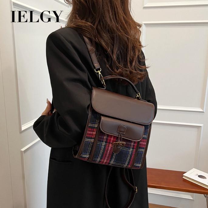 IELGY Ladies Diagonal Bag Casual British Style Portable Retro Large Capacity