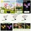 2PCs  Solar Butterfly Flower Stake Lights 10/8/6 Head 2 Modes Steady Flash Waterproof Outdoor Garden Yard DIY Decor Lamp